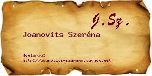 Joanovits Szeréna névjegykártya